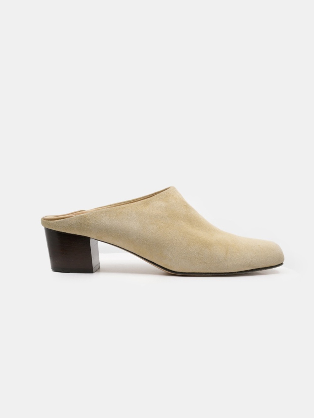 WANT Les Essentiels Suede Minimalist Mules Cashmere Beige Size 39 Made in Italy